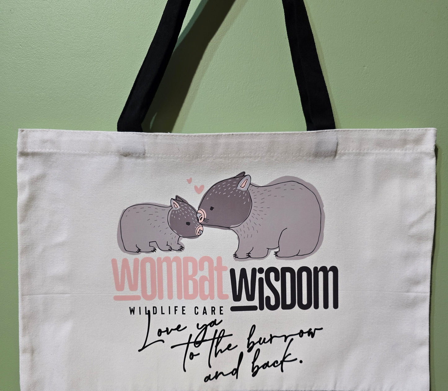 Large Canvas Tote Bag with black trim