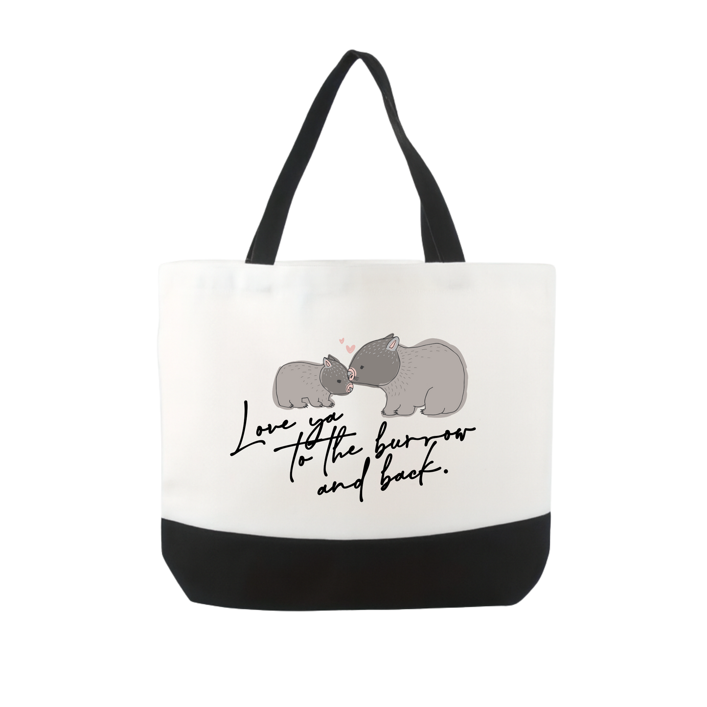 Large Tote Black Bag - Wombat Trademark Only