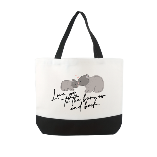 Large Tote Black Bag - Wombat Trademark Only