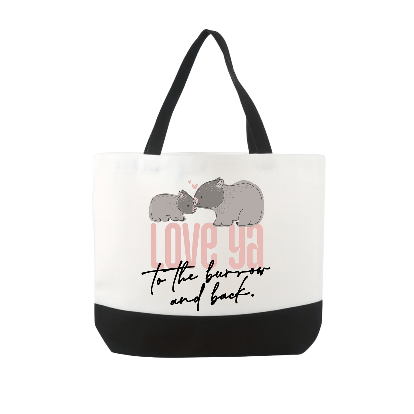 Large Tote Black Bag - Wombat Trademark