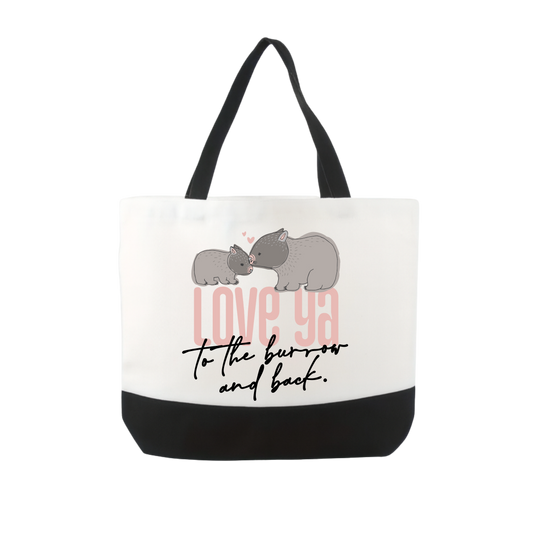Large Tote Black Bag - Wombat Trademark