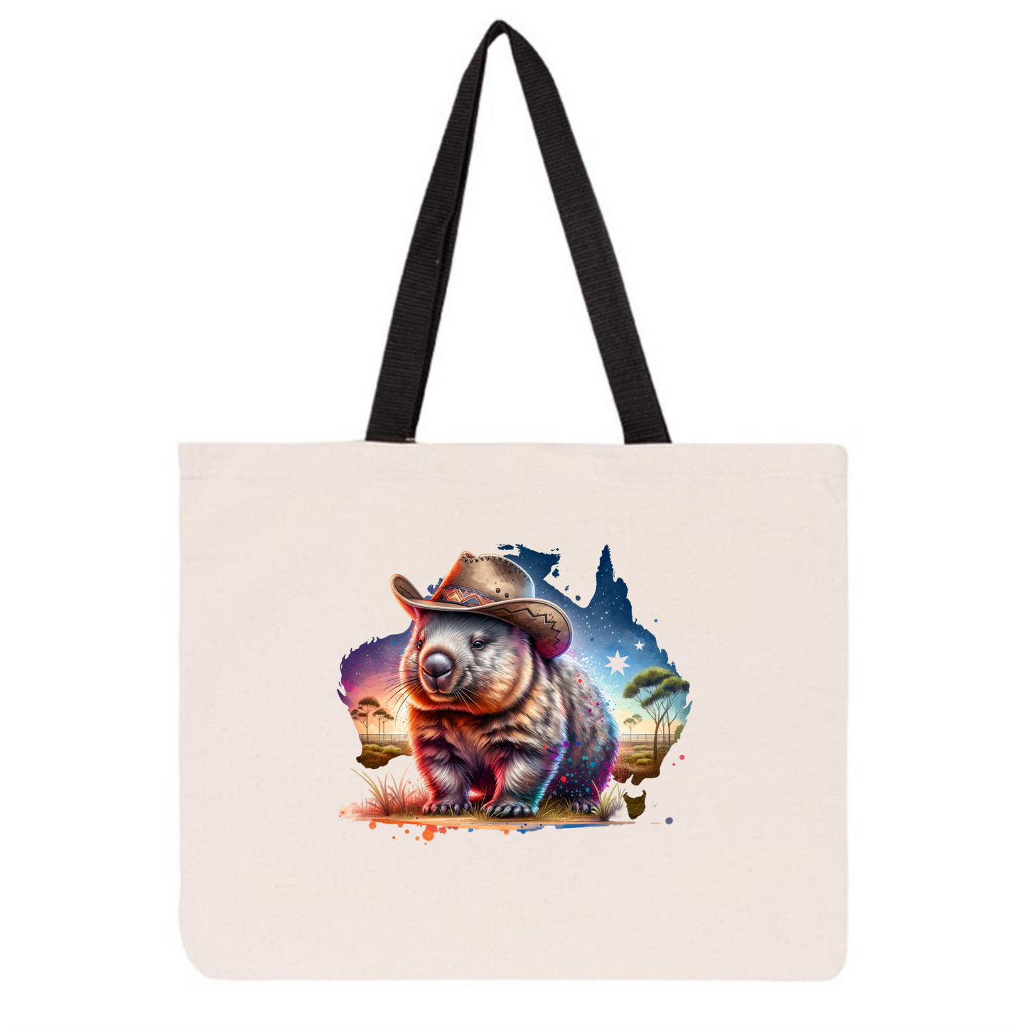 Large Tote Bag - Aussie Spirit Wombat