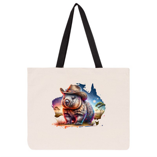 Large Tote Bag - Aussie Spirit Wombat