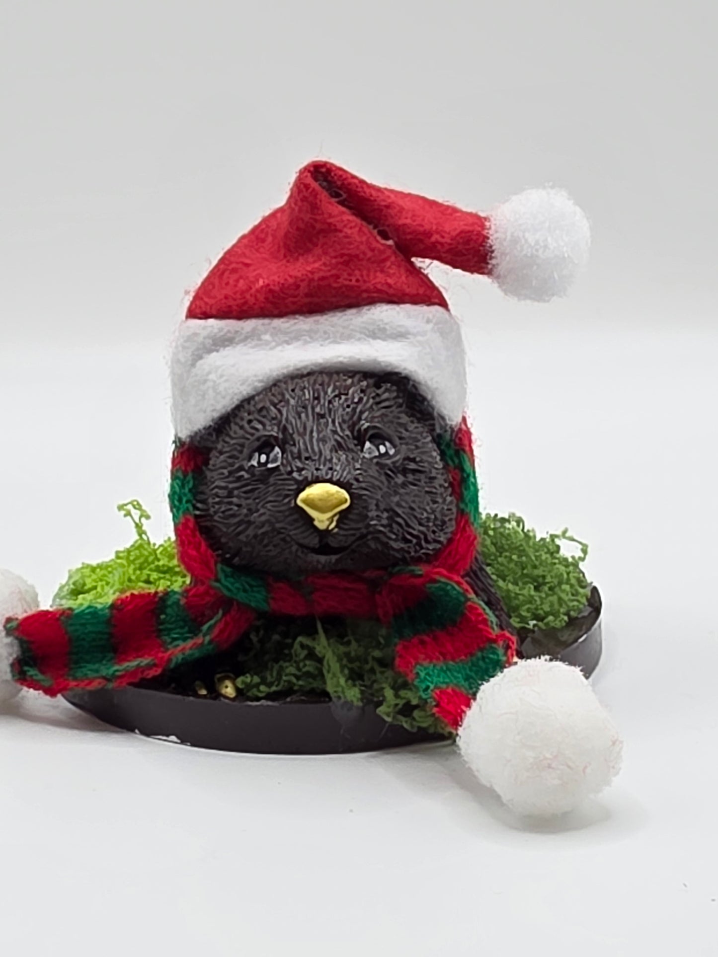 Hand-Made Plaster Santa Wombats 🎅🧡🐾 Black or Brown