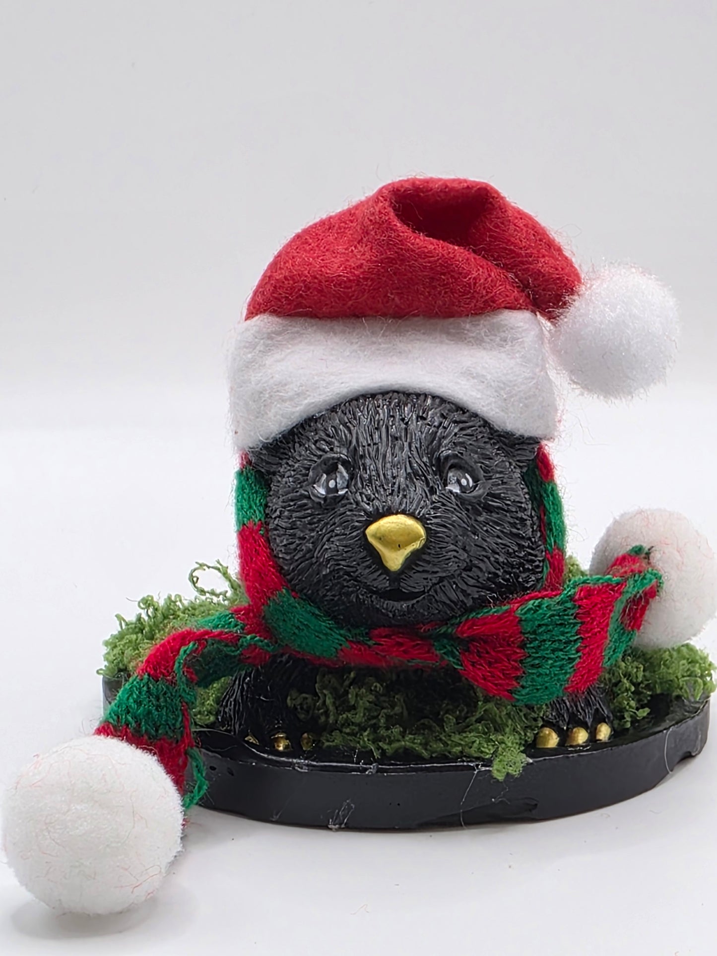 Hand-Made Plaster Santa Wombats 🎅🧡🐾 Black or Brown