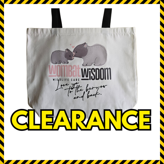 (Clearance) Large 100 % Cotton Canvas "Love ya to the burrow & back"  Bags